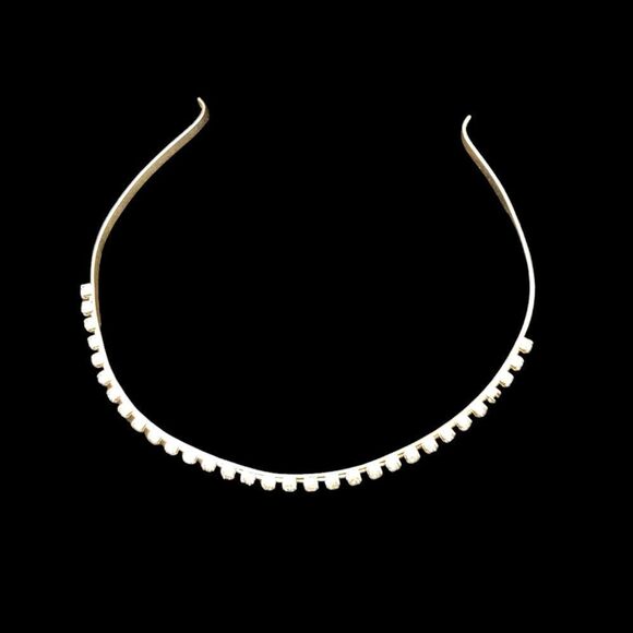 GOLD HAIR BAND WITH DECORATIVE RHINESTONES. - Picture 2 of 2